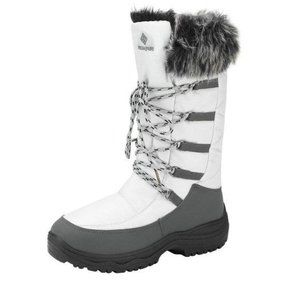 (Size 7) Dream Pairs Women Waterproof Winter Snow Boots Faux Fur Grey/Ta…